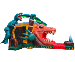 DINOSAUR BOUNCE HOUSE WITH DUAL LANE SLIDE (WET/DRY)