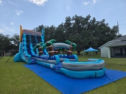 2313 1784163745 22ft Good Vibes Dual Lane Slide with Slip N Slide