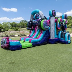 DJI 20250512152002 0004 D 1776972833 1 Glitch Gamer Bounce House with Dual lane slide