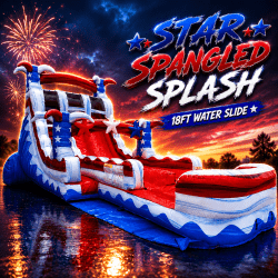 18ft Star Spangled Splash Hybrid Dual Lane Inflatable Water 