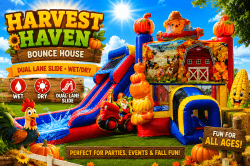 Harvest Haven Bounce House with Dual Lane Wet/Dry Slide